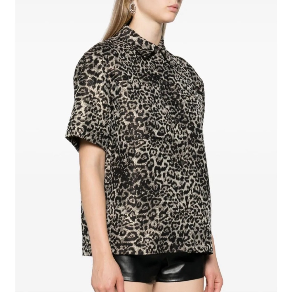 NWT All Saints Leopard Jemi Button Down